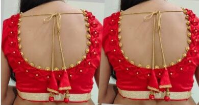 Blouse Back Neck Design Cutting and Stitching