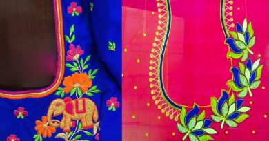 Simple Thread Embroidery Work Blouse Design | Blouse Designs For Silk Saree
