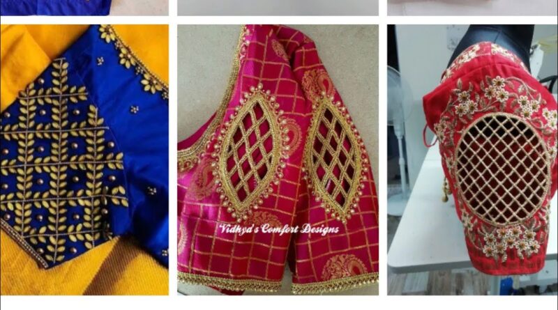 Colourfull Blouse designs with Stone and Zardosi Work – Blouse Designs