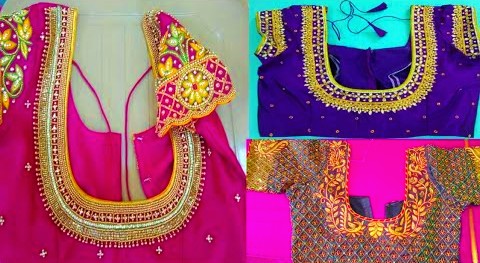 Simple and bridal maggam work blouse designs  – Blouse Designs