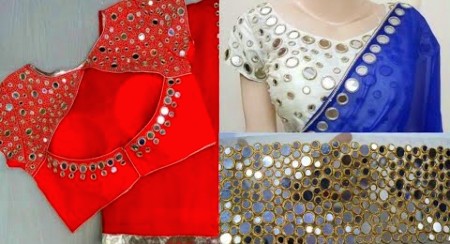 Party wear mirror work blouse designs|| hand embroidery mirror work blouse designs – Blouse Designs