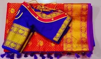 Beautiful Back Neck Paithani Blouse Cutting and Stitching – Blouse Designs