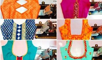Patch Work Blouse Designs For Silk Sarees / Designer Blouses  – Blouses