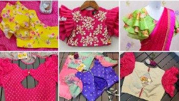 Simple and Easy Ruffle Hand Blouse Designs – Blouse Designs