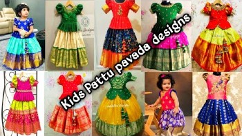 Traditional Pattu Lehanga Blouse Designs For Baby Girls – Blouse Designs