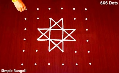 Easy And Simple Beautiful Rangoli Design With 6-6 Dots – Rangoli Designs