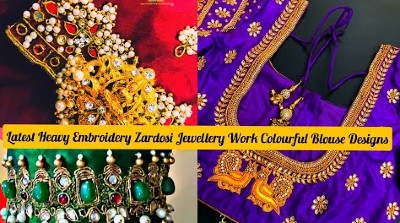 Heavy  Embroidery Zardosi Work Blouse Designs  – Blouse Designs