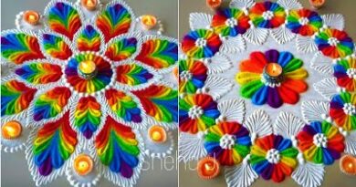 Rainbow Rangoli Designs For Happy New Year – Rangoli Designs
