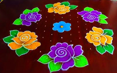 11 – 6 Dots Special Flower Rangoli Designs  – Rangoli Designs