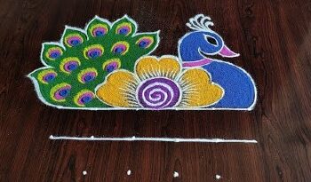 2022 Happy New Year Peacock Rangoli Designs – Rangoli Designs