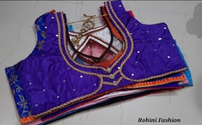 Paithani Designer Back Neck Blouse Designs Beautiful Patch Work Designs – Blouse Designs