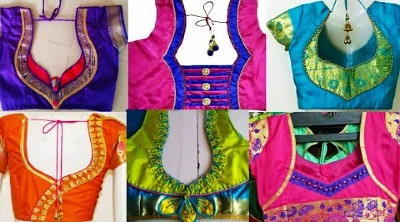 Latest New  Pattu and Silk Sarees Blouse Back Neck Designs
