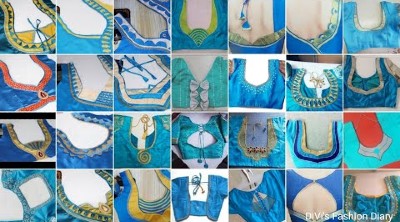 New Stunning Sky Blue Color Paithani Back Neck Blouse Designs