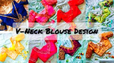 New Traditional Party Wear V Neck Blouse Designs