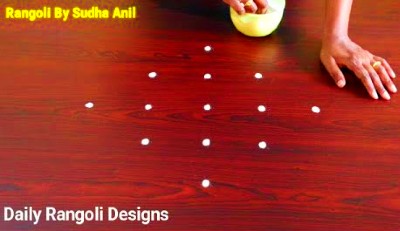 Easy Beautiful 5 – 1 Dots Rangoli Design Kolam Rangoli Muggulu Designs