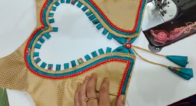 New Modern Paithani Blouse Cutting and Stitching