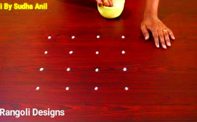 Simple Cute 4 – 4 Dots Rangoli Designs Daily Kolam