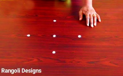 Very Very Simple 3 – 1 Dots  Rangoli  Designs