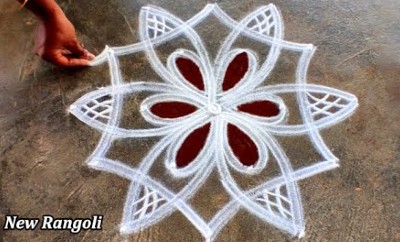 5 – 3 Dots Easy New Flower Rangoli Designs