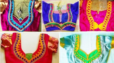 New Model Pattu Silk Saree Designer  Blouses