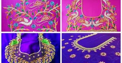 New Model Simple Embroidery Aari Work Blouse Designs
