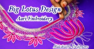New Stunning Lotus Flower Thread Embroidery Blouse Design