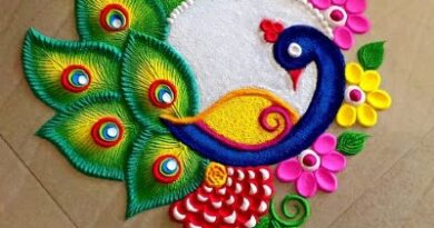 Simple and Special Attractive  Peacock  Rangoli Muggulu