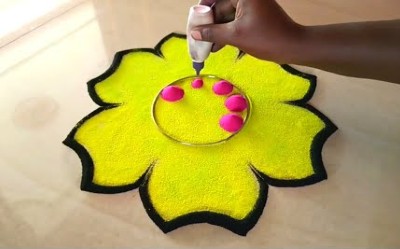 Beautiful Latest Flower Rangoli Designs