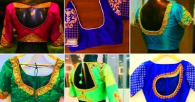 New Deep Neck Aari Embroidery Work Blouse Designs