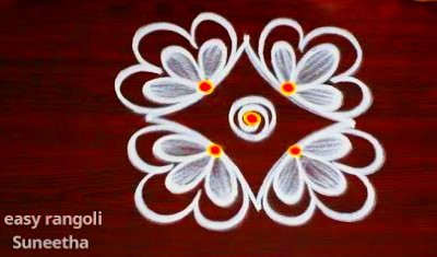 New 2 Easy and Simple Beautiful Daily Kolam Designs