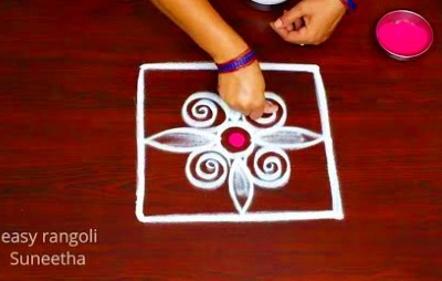 New Beautiful Easy 3 Dots Rangoli Designs