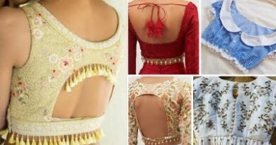 New Blouse Back Neck Designs With Beads Lace