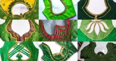 New Model Green  Colour Patch Work Blouse Designs