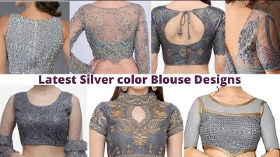 New Stunning Silver Back Neck Blouse Designs