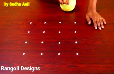 Simple Cute 4 – 4 Dots Easy Rangoli Designs