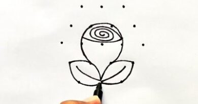 New Simple Rose Flower 5 – 3 Dots Rangoli Design