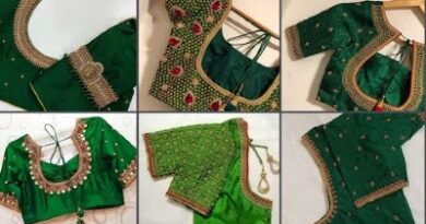 New Stylish Designer Green Color Aari Maggam Work Blouse Designs