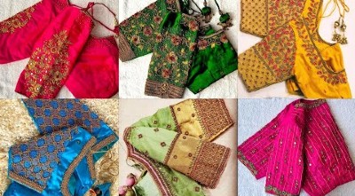 New Aari Bridal Work Blouse Designs For Pattu Sarees