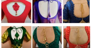 New Latest Silk Saree Latkan Blouse Designs