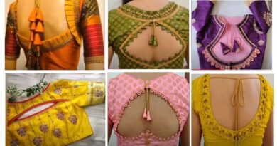 New Silk Saree Back Neck Dori Blouse Designs