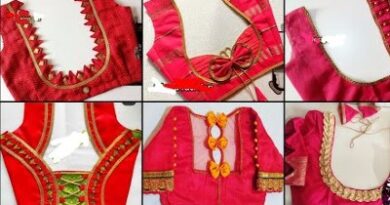 New Red Color Back Neck Blouse Designs