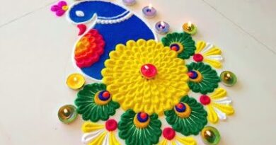 Latest Muggulu New Designs For Diwali Color Muggulu