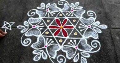 New Easy 7 – 4 Dots Rangoli Designs With Side Borders