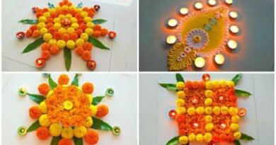 New Latest Flower Rangoli Decoration Ideas