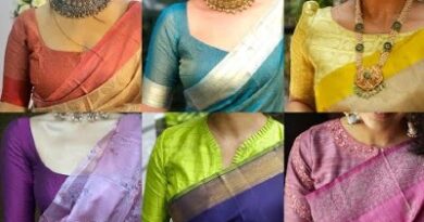 New Latest Silk Saree Blouses With Color Combinations
