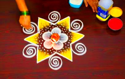 New Star Diwali  Rangoli  Designs