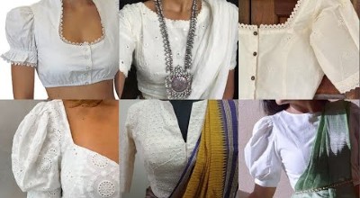New Stylish White Color Blouse Designs