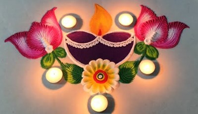 New Easy Diwali Special Muggulu Rangoli Art