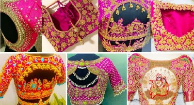 New Latest Trending 100 + Aari Pink Color Blouse Designs