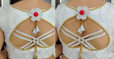 New Beautiful White Color Blouse Cutting and Stitching